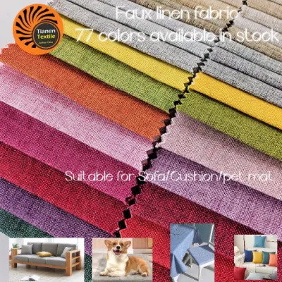 (77 colors available in stock) China Wholesale Upholstery Fabric Polyester Faux Linen Fabric/Imitation Hemp Fabric for Sofa/Cushion/Pet Mat/Tablecloth/Bag