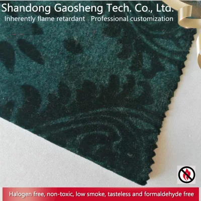 100% Polyester Fire Retardant Embossed Velvet Fabrics